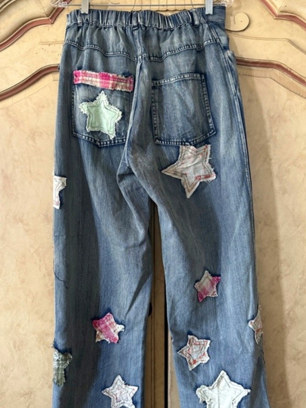 Blue Velvet Boho Embroidered Patchwork  Jeans - Picture 5 of 11